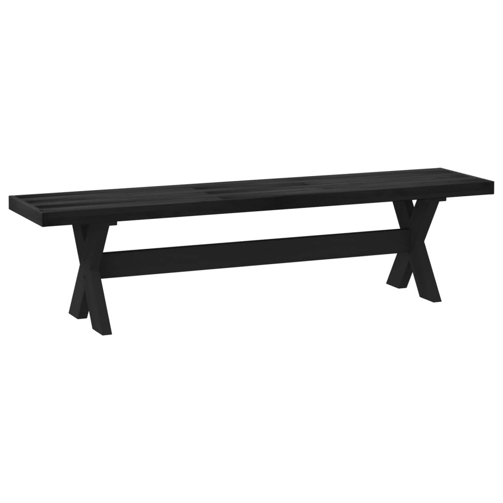 Produktbild för Matbänk NOAIN 160 x 41 x 45 cm Massivt furu Svart