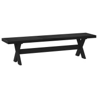 Produktbild för Matbänk NOAIN 160 x 41 x 45 cm Massivt furu Svart