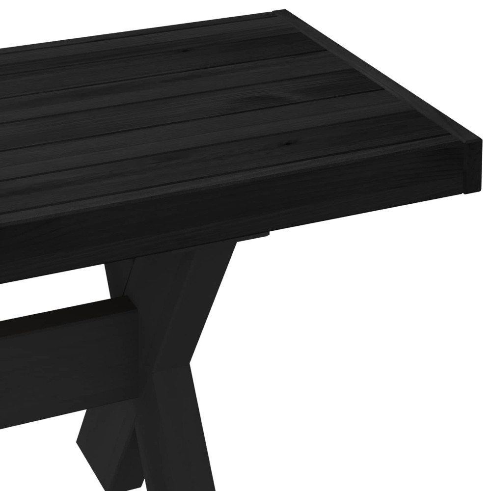 Produktbild för Matbänk NOAIN 160 x 41 x 45 cm Massivt furu Svart