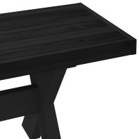 Produktbild för Matbänk NOAIN 160 x 41 x 45 cm Massivt furu Svart