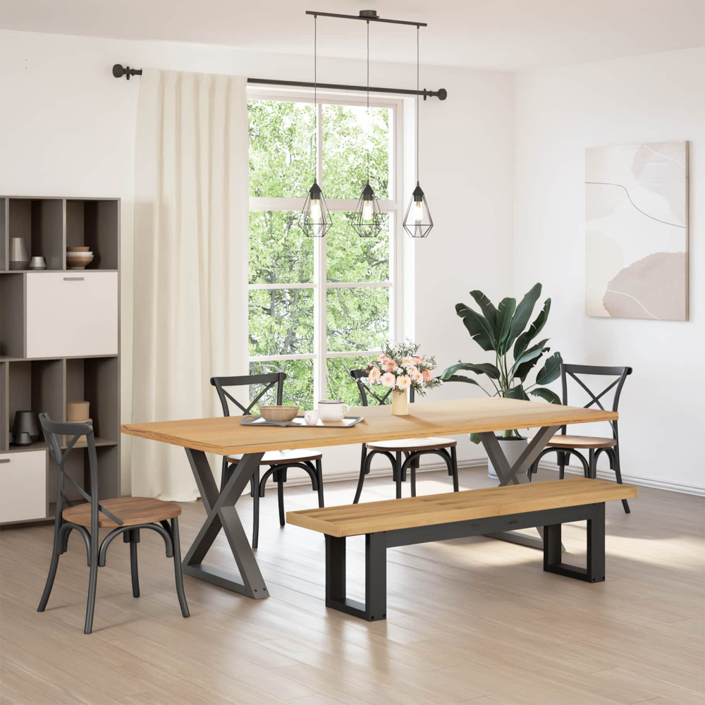 Produktbild för Matbänk NOAIN 160 x 41 x 45 cm Massivt furu Naturlig