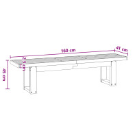 Produktbild för Matbänk NOAIN 160 x 41 x 45 cm Massivt furu Naturlig