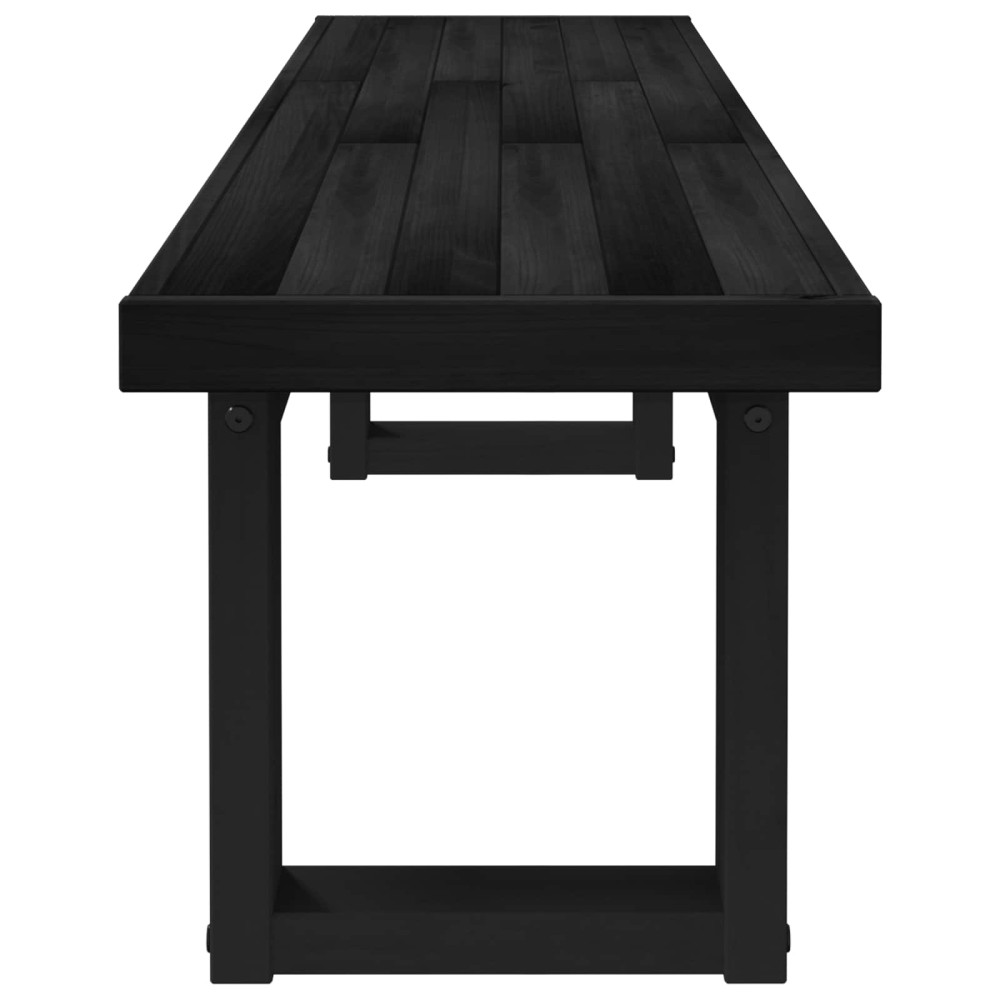Produktbild för Matbänk NOAIN 160 x 41 x 45 cm Massivt furu Svart