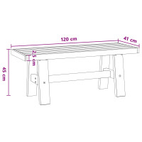 Produktbild för Matbänk NOAIN 120 x 41 x 45 cm Massivt furu Naturlig
