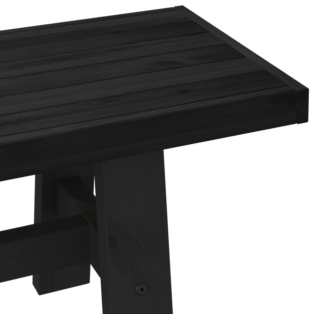 Produktbild för Matbänk NOAIN 120 x 41 x 45 cm Massivt furu Svart