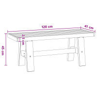 Produktbild för Matbänk NOAIN 120 x 41 x 45 cm Massivt furu Svart