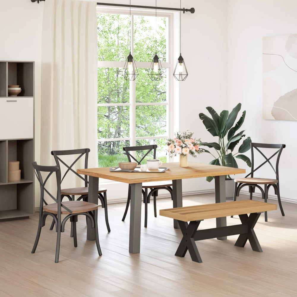 Produktbild för Matbänk NOAIN 120 x 41 x 45 cm Massivt furu Naturlig