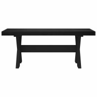 Produktbild för Matbänk NOAIN 120 x 41 x 45 cm Massivt furu Svart