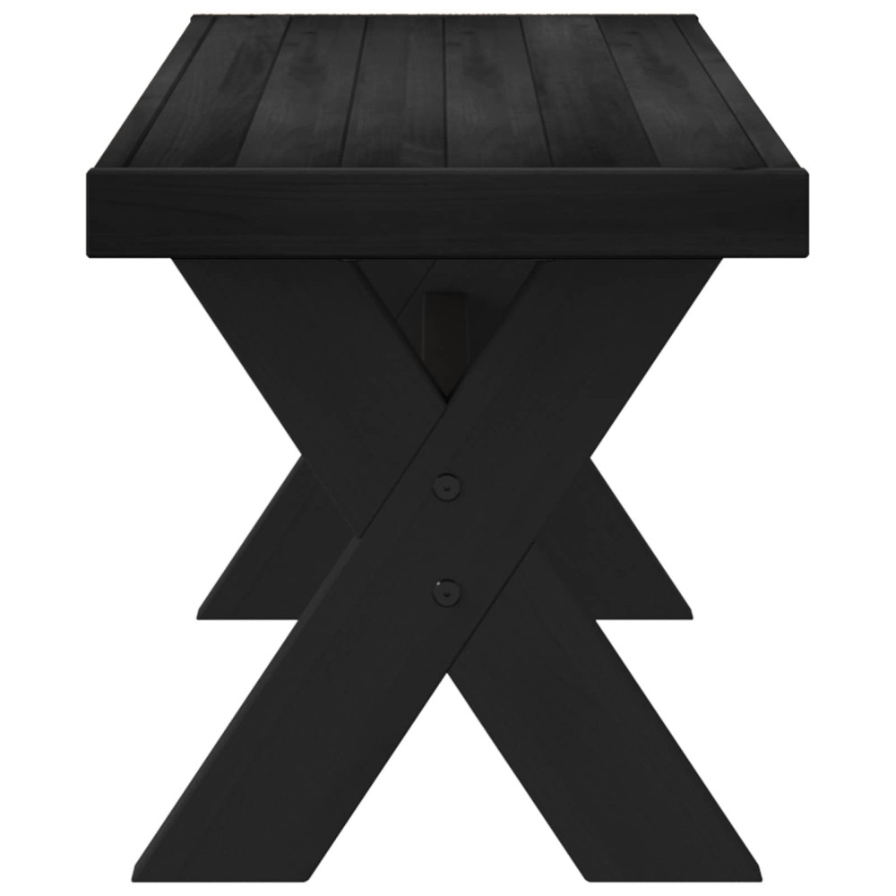 Produktbild för Matbänk NOAIN 120 x 41 x 45 cm Massivt furu Svart