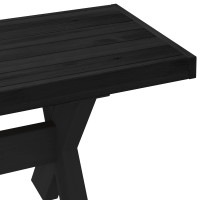 Produktbild för Matbänk NOAIN 120 x 41 x 45 cm Massivt furu Svart