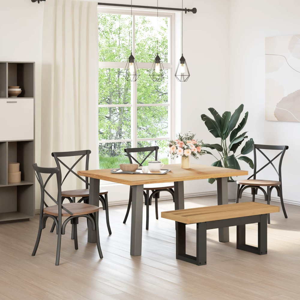 Produktbild för Matbänk NOAIN 120 x 41 x 45 cm Massivt furu Naturlig