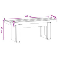 Produktbild för Matbänk NOAIN 120 x 41 x 45 cm Massivt furu Svart