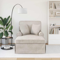 Produktbild för Chaise Lounge med Kjol med kudde Gräddvit 157 x 91 x 91 cm ARES