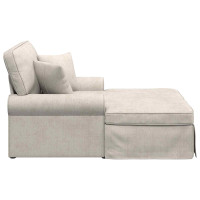 Produktbild för Chaise Lounge med Kjol med kudde Gräddvit 157 x 91 x 91 cm ARES