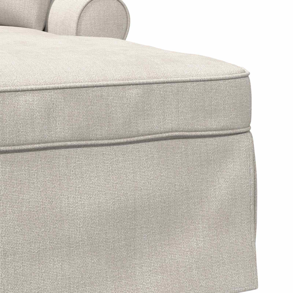 Produktbild för Chaise Lounge med Kjol med kudde Gräddvit 157 x 91 x 91 cm ARES