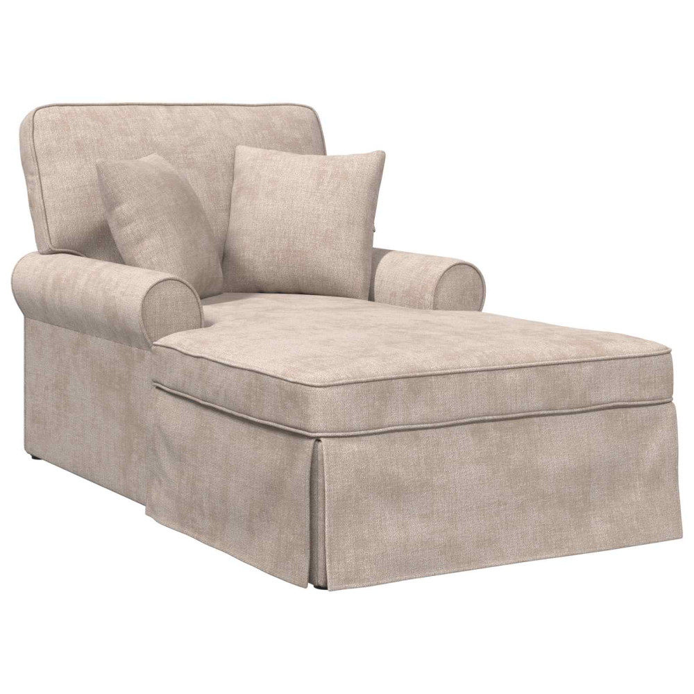 Produktbild för Chaise Lounge med Kjol med kudde Beige 157 x 91 x 91 cm ARES