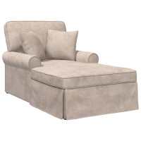 Produktbild för Chaise Lounge med Kjol med kudde Beige 157 x 91 x 91 cm ARES