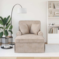 Produktbild för Chaise Lounge med Kjol med kudde Beige 157 x 91 x 91 cm ARES