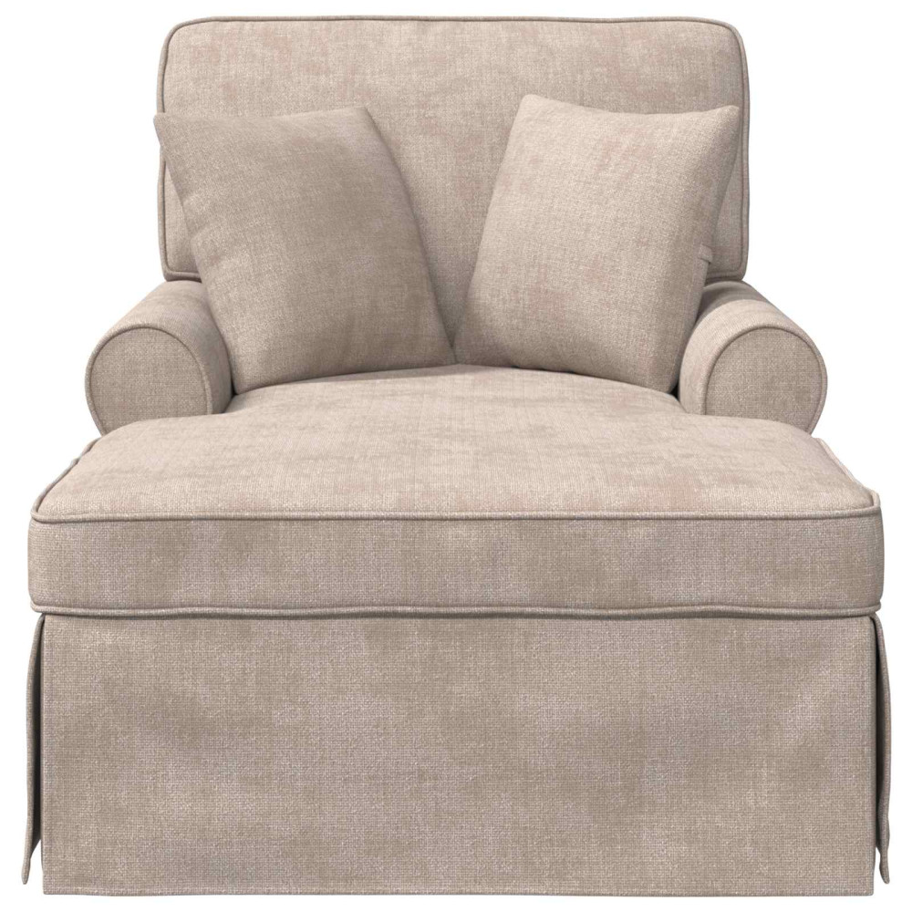 Produktbild för Chaise Lounge med Kjol med kudde Beige 157 x 91 x 91 cm ARES