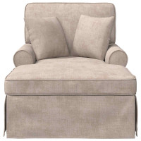 Produktbild för Chaise Lounge med Kjol med kudde Beige 157 x 91 x 91 cm ARES