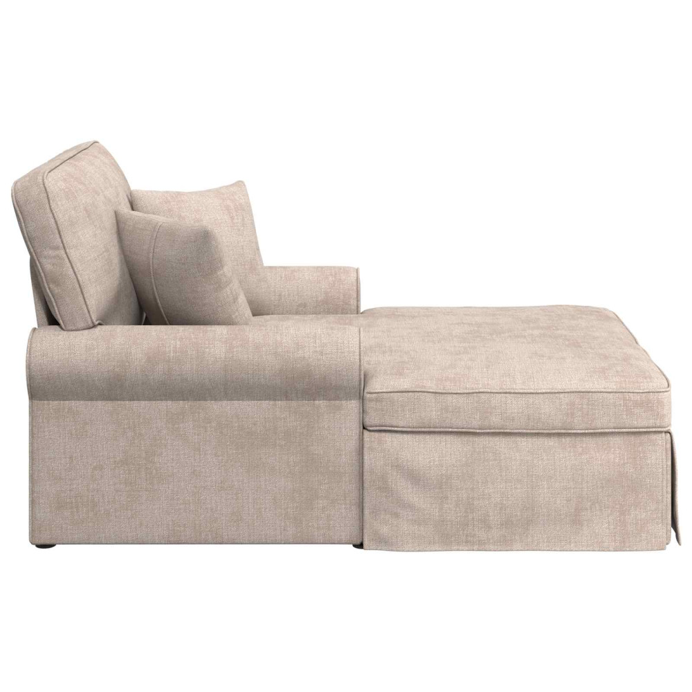 Produktbild för Chaise Lounge med Kjol med kudde Beige 157 x 91 x 91 cm ARES