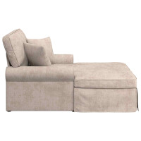 Produktbild för Chaise Lounge med Kjol med kudde Beige 157 x 91 x 91 cm ARES