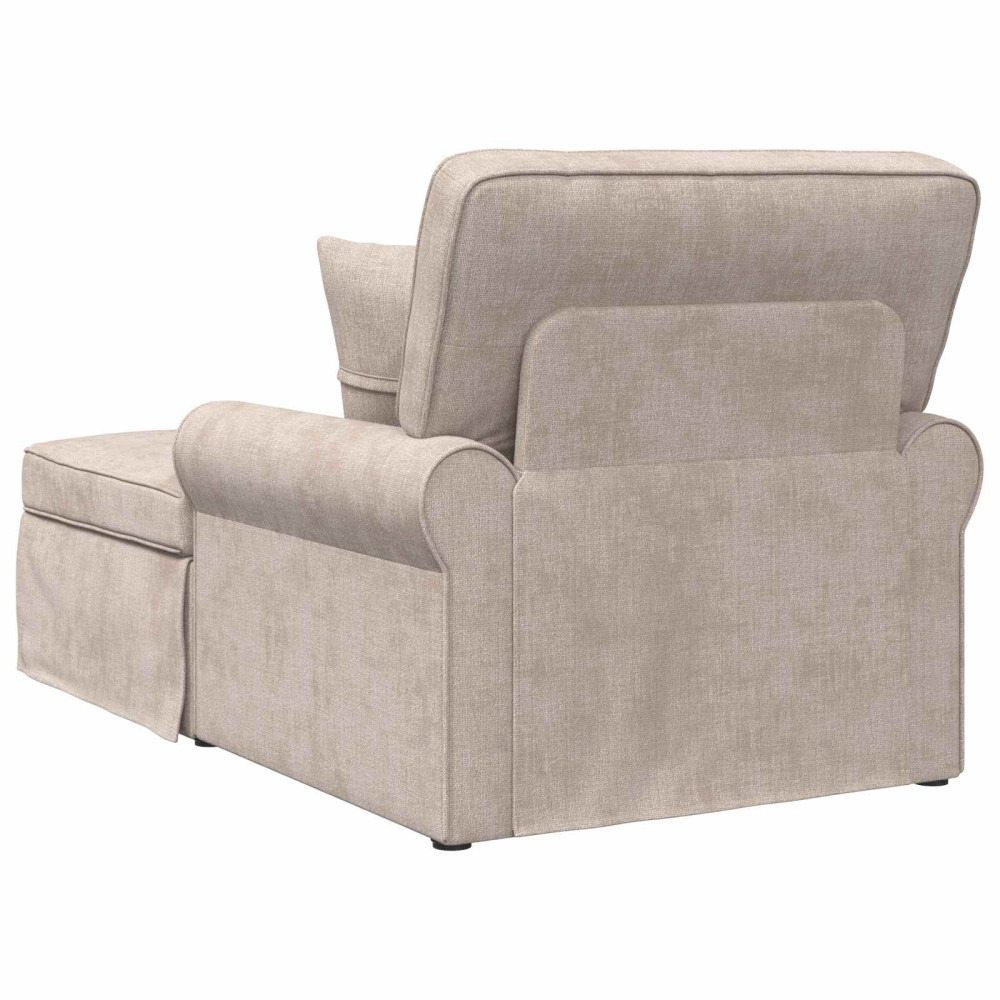 Produktbild för Chaise Lounge med Kjol med kudde Beige 157 x 91 x 91 cm ARES