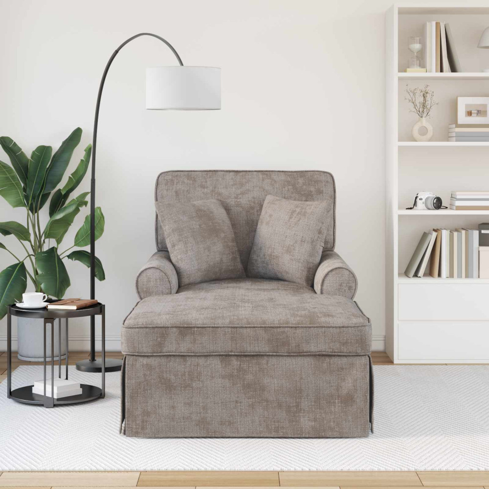 Produktbild för Chaise Lounge med Kjol med kudde Sand 157 x 91 x 91 cm ARES