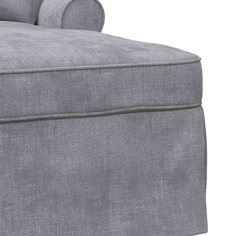 Produktbild för Chaise Lounge med Kjol med kudde Ljusgrå 157 x 91 x 91 cm ARES