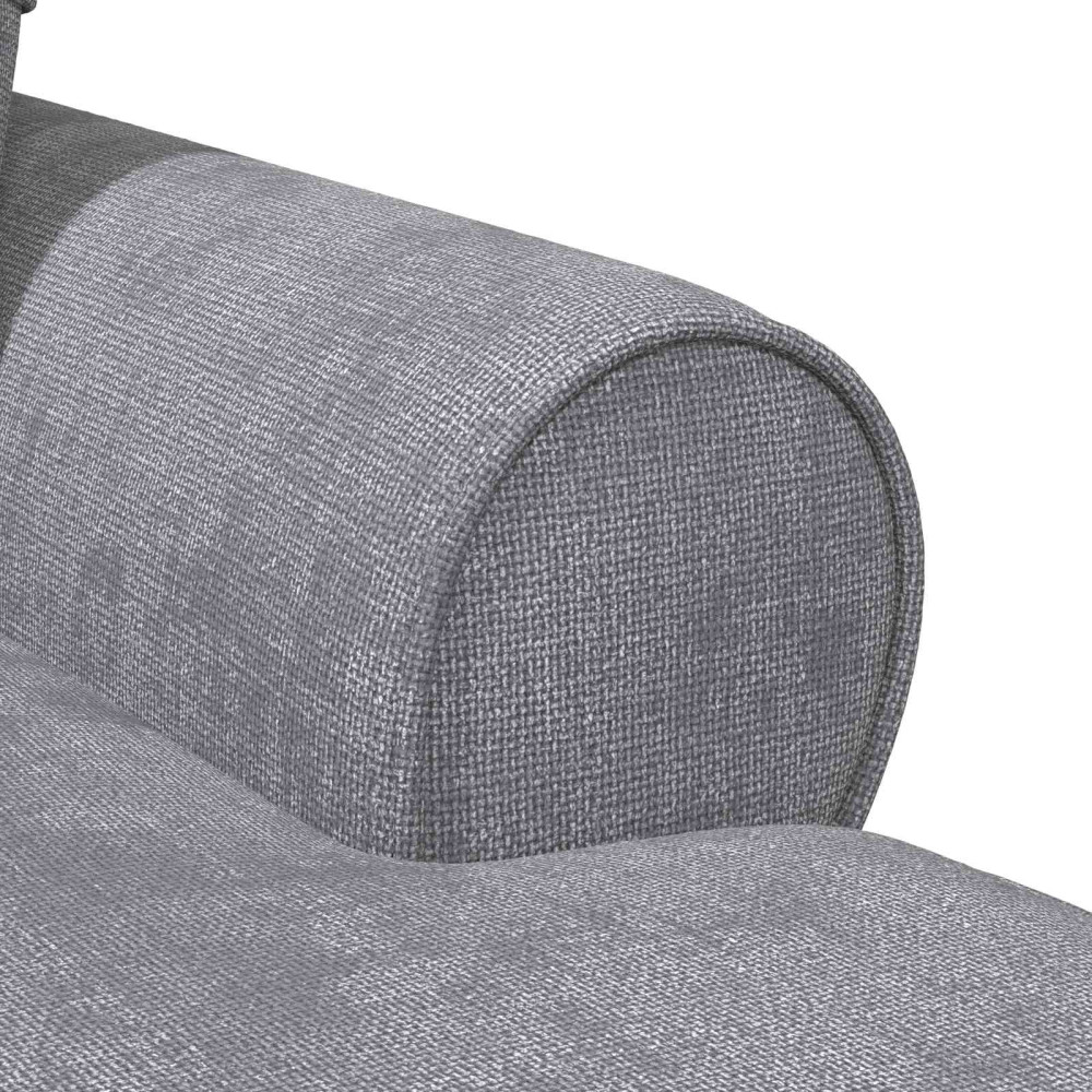 Produktbild för Chaise Lounge med Kjol med kudde Ljusgrå 157 x 91 x 91 cm ARES