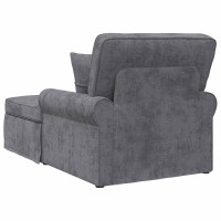 Produktbild för Chaise Lounge med Kjol med kudde Mörkgrå 157 x 91 x 91 cm ARES