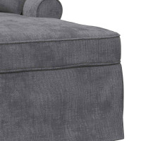 Produktbild för Chaise Lounge med Kjol med kudde Mörkgrå 157 x 91 x 91 cm ARES