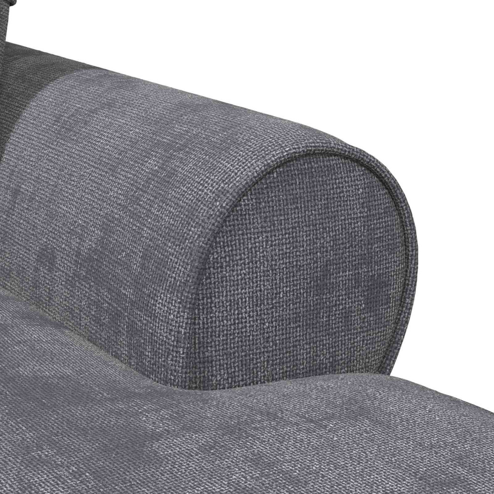 Produktbild för Chaise Lounge med Kjol med kudde Mörkgrå 157 x 91 x 91 cm ARES
