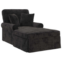 Produktbild för Chaise Lounge med Kjol med kudde Svart 157 x 91 x 91 cm ARES