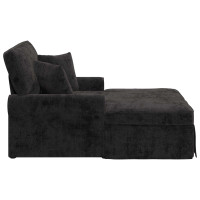 Produktbild för Chaise Lounge med Kjol med kudde Svart 157 x 91 x 91 cm ARES