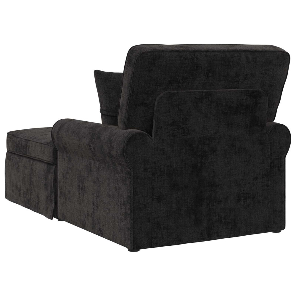 Produktbild för Chaise Lounge med Kjol med kudde Svart 157 x 91 x 91 cm ARES