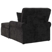 Produktbild för Chaise Lounge med Kjol med kudde Svart 157 x 91 x 91 cm ARES