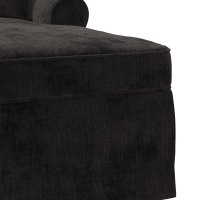 Produktbild för Chaise Lounge med Kjol med kudde Svart 157 x 91 x 91 cm ARES
