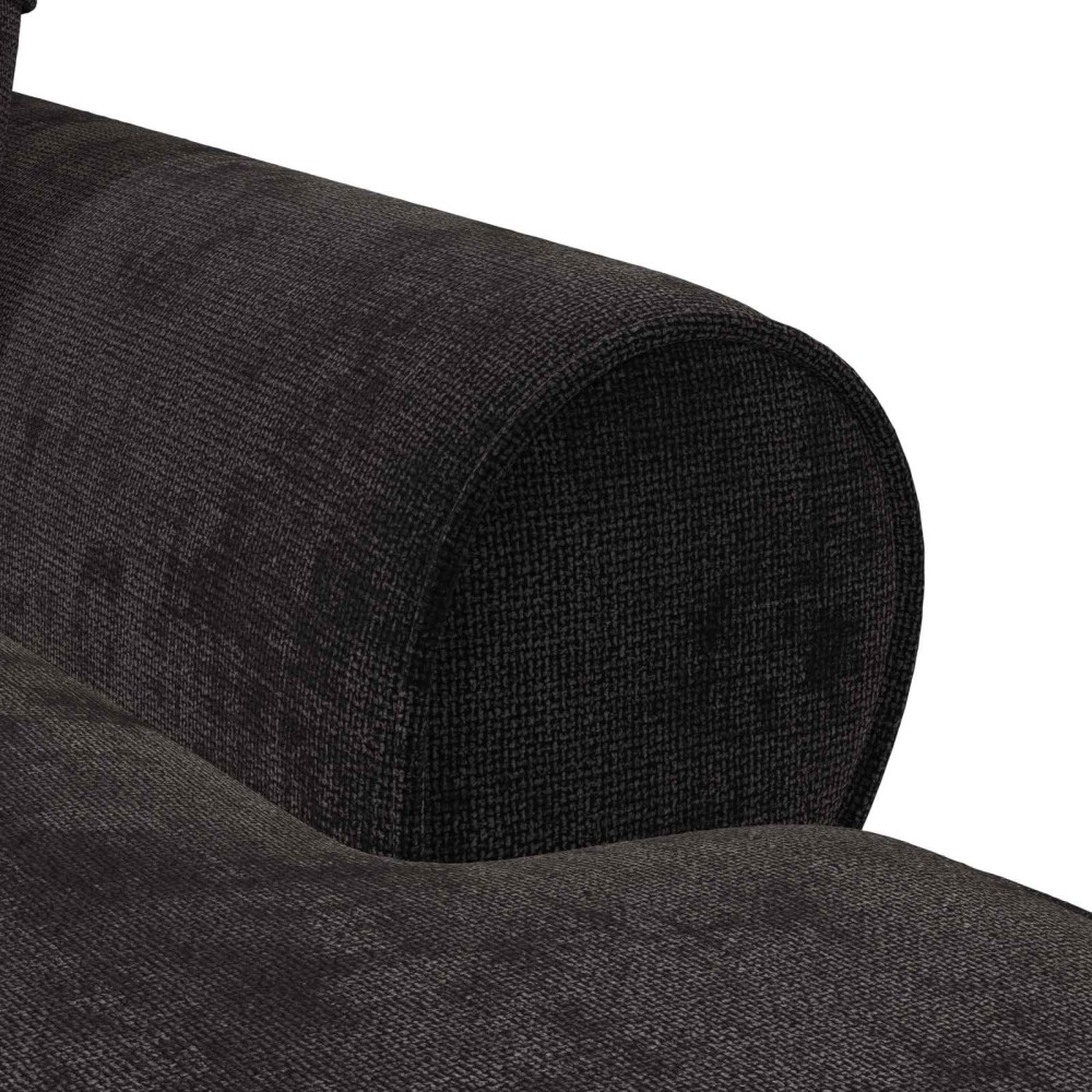 Produktbild för Chaise Lounge med Kjol med kudde Svart 157 x 91 x 91 cm ARES