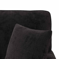 Produktbild för Chaise Lounge med Kjol med kudde Svart 157 x 91 x 91 cm ARES