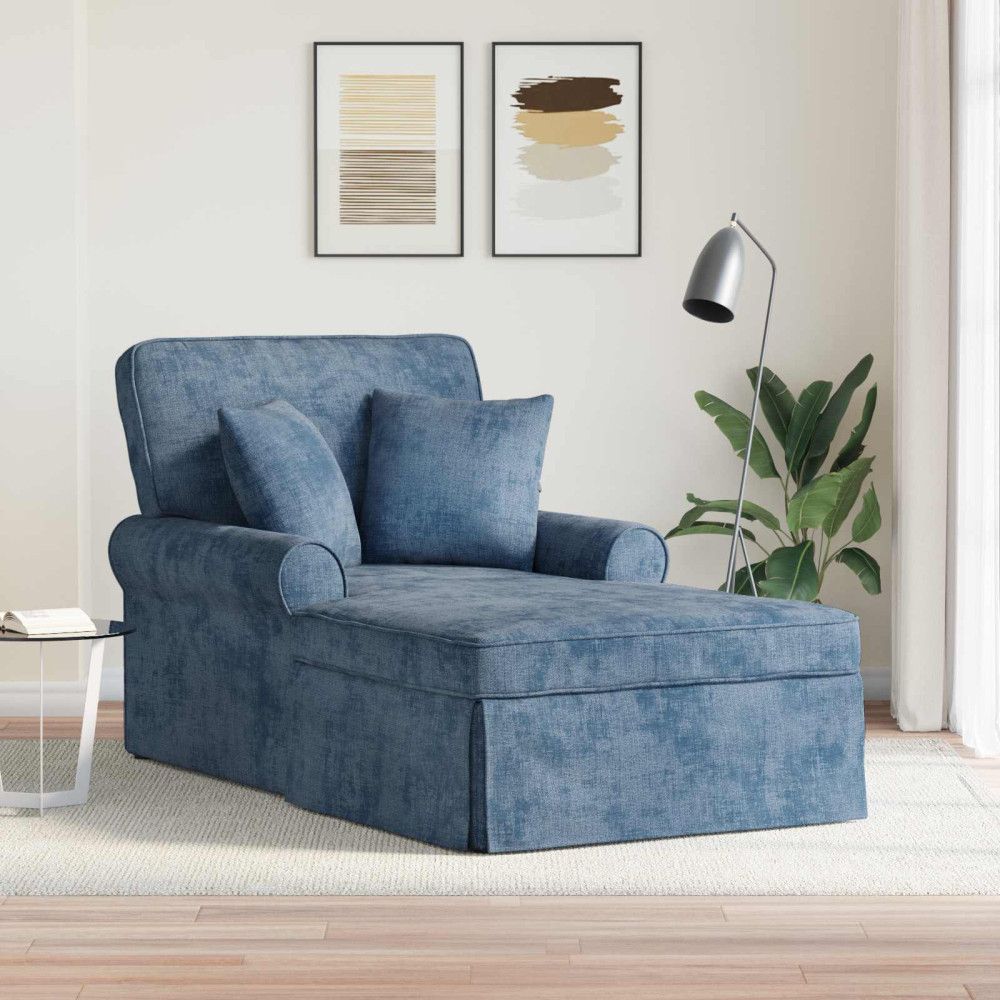Produktbild för Chaise Lounge med Kjol med kudde Blå 157 x 91 x 91 cm ARES
