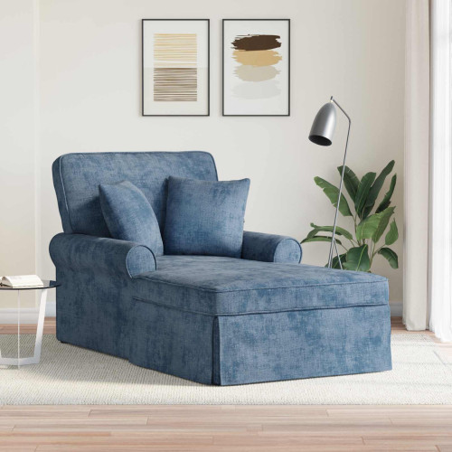 vidaXL Chaise Lounge med Kjol med kudde Blå 157 x 91 x 91 cm ARES