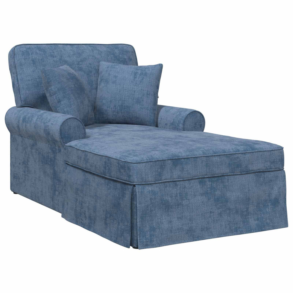 Produktbild för Chaise Lounge med Kjol med kudde Blå 157 x 91 x 91 cm ARES