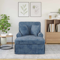 Produktbild för Chaise Lounge med Kjol med kudde Blå 157 x 91 x 91 cm ARES