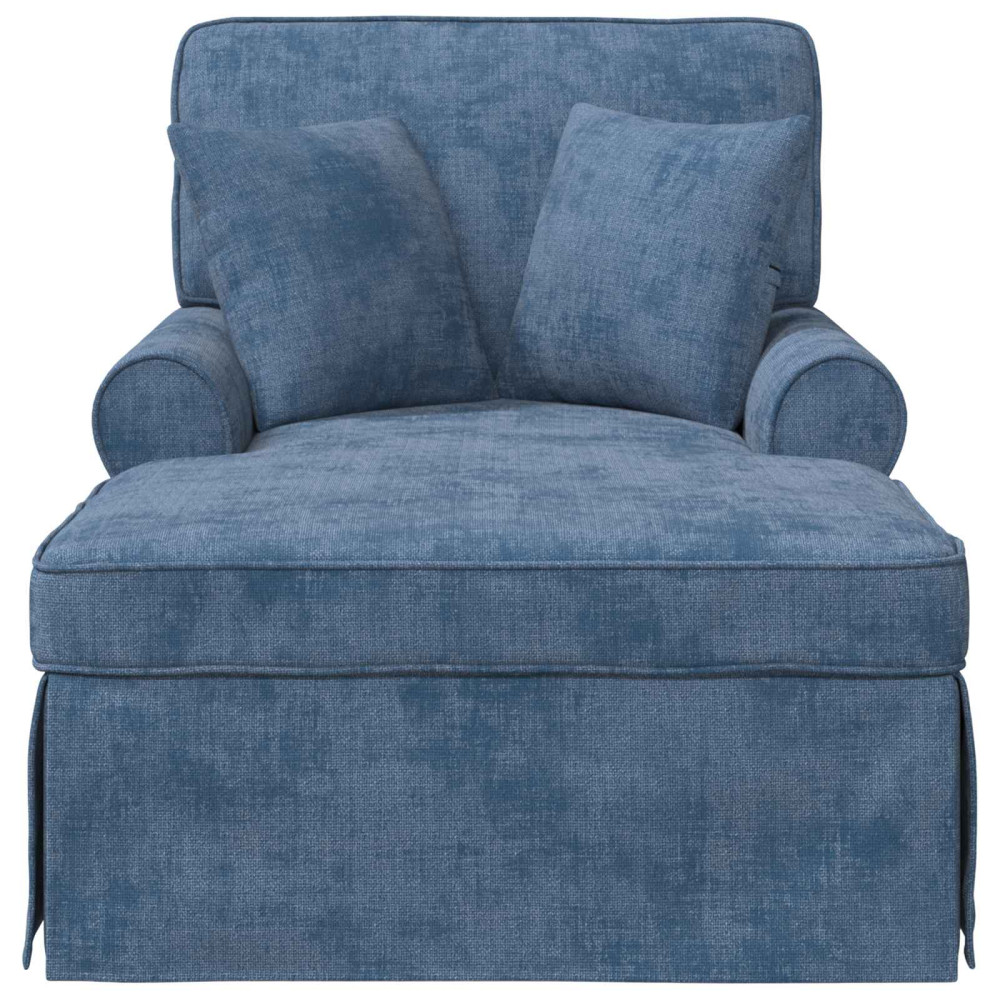 Produktbild för Chaise Lounge med Kjol med kudde Blå 157 x 91 x 91 cm ARES