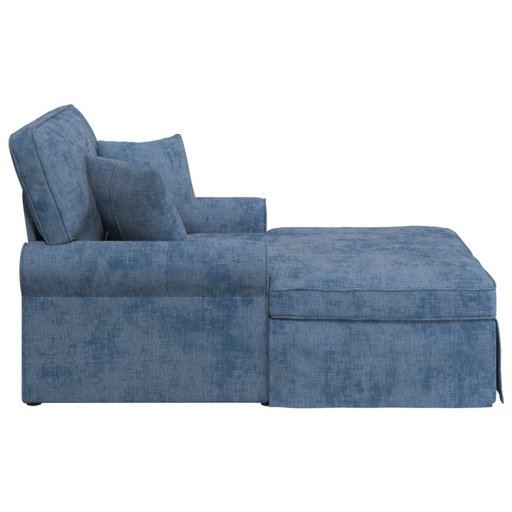Produktbild för Chaise Lounge med Kjol med kudde Blå 157 x 91 x 91 cm ARES