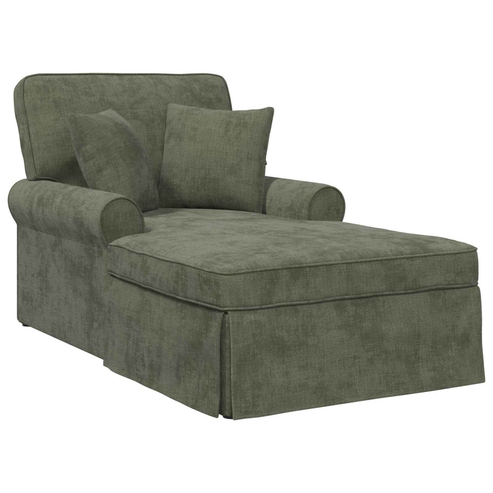 Produktbild för Chaise Lounge med Kjol med kudde Grön 157 x 91 x 91 cm ARES