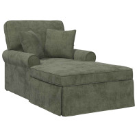 Produktbild för Chaise Lounge med Kjol med kudde Grön 157 x 91 x 91 cm ARES