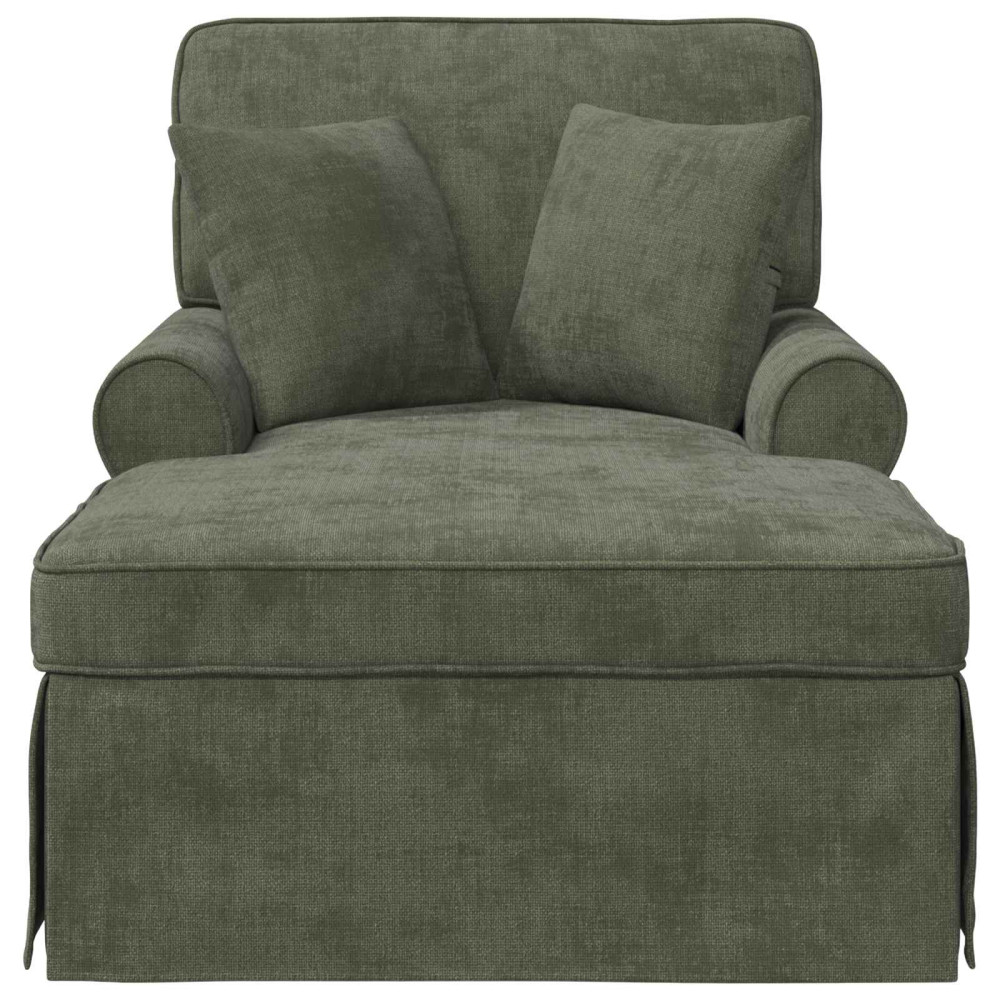 Produktbild för Chaise Lounge med Kjol med kudde Grön 157 x 91 x 91 cm ARES
