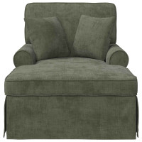 Produktbild för Chaise Lounge med Kjol med kudde Grön 157 x 91 x 91 cm ARES